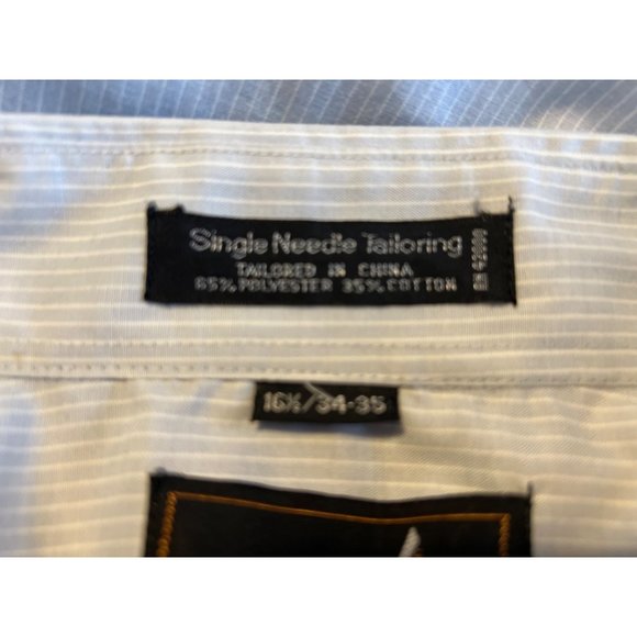 VINTAGE Ketch Dress Shirt Light Gray Pin Strip Single Stitch Button Down 16.5 - Picture 8 of 9